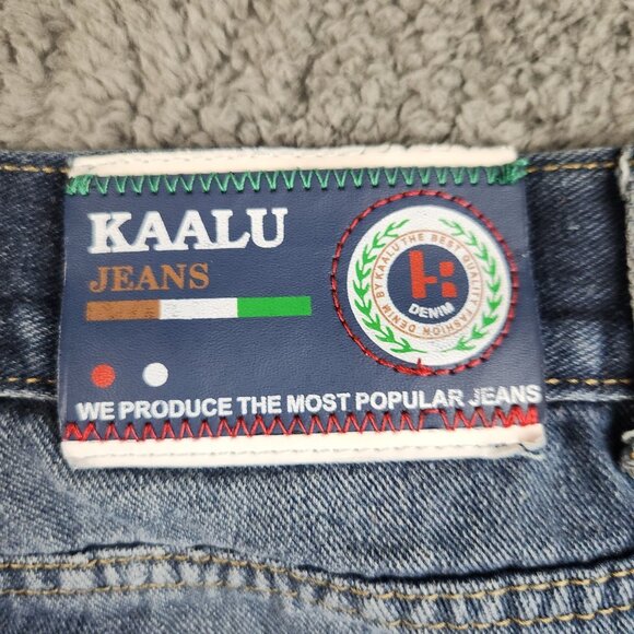 Men's Slim Straight Leg Moto Jeans Size 42 Stretch Biker Articulated Knees Kaalu - Picture 4 of 10